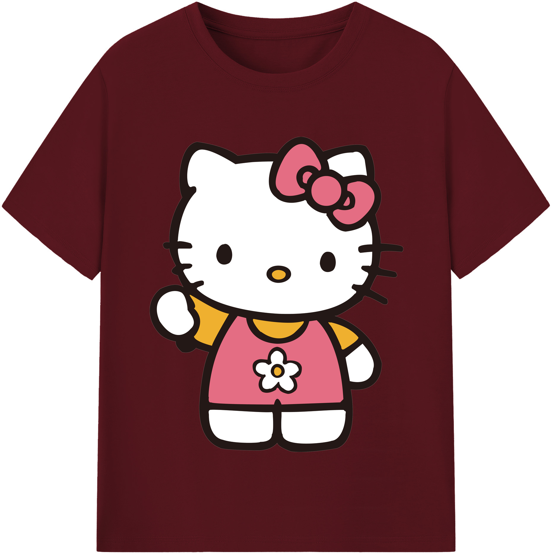 （画像用） Hello Kitty ハローキティ 綿100％半袖Tシャツ（フロントプリント）